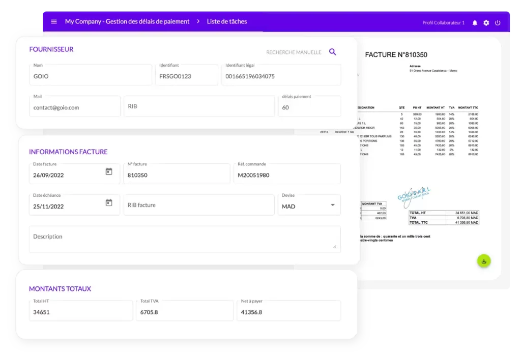 saisie des factures avec KONTA